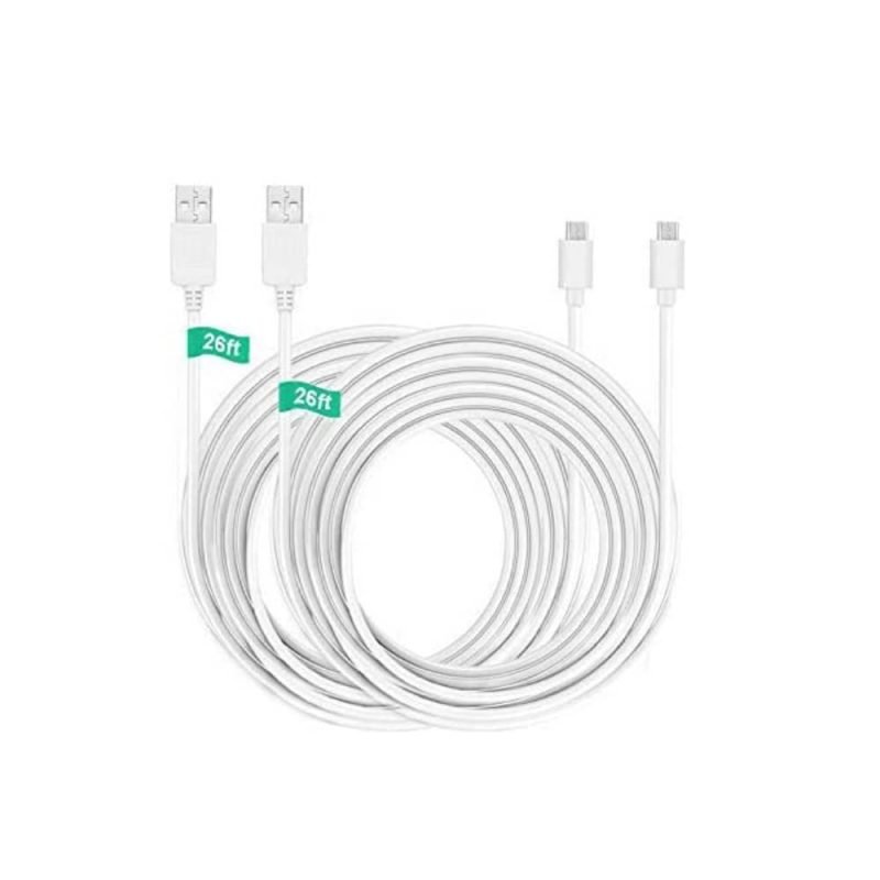 Wyze power cable, 26 ft micro USB
