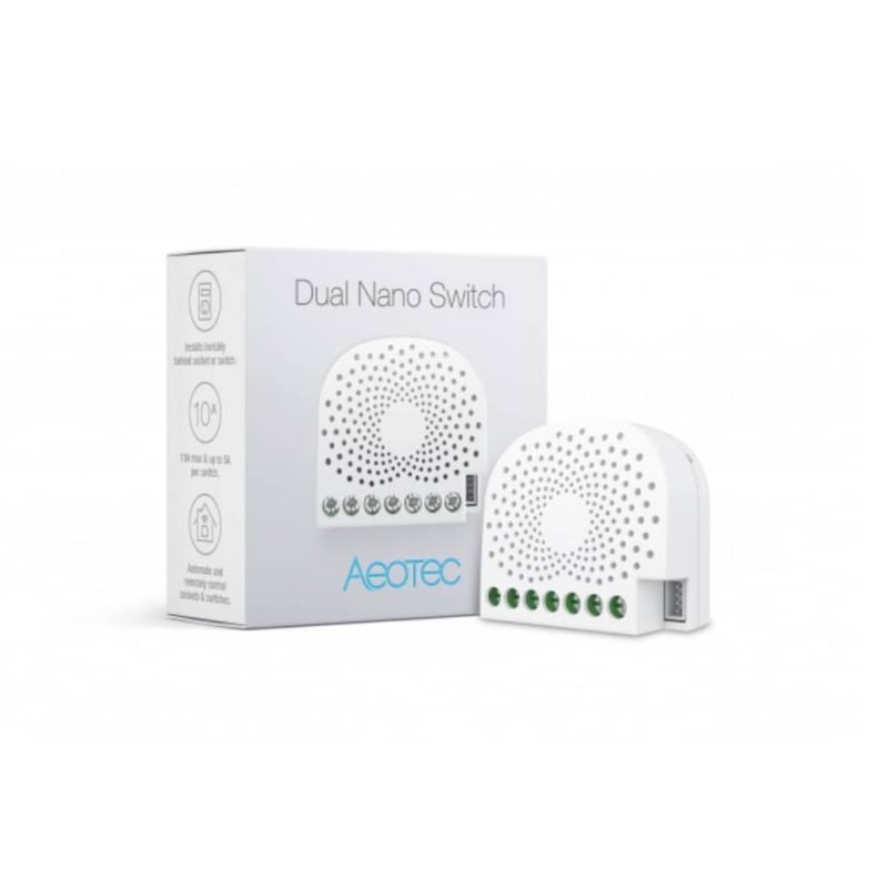 Aeotec Dual Nano Switch two channel Z-Wave in-wall relay module