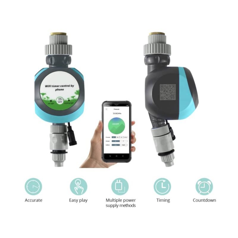 Smart water timer on a garden tap