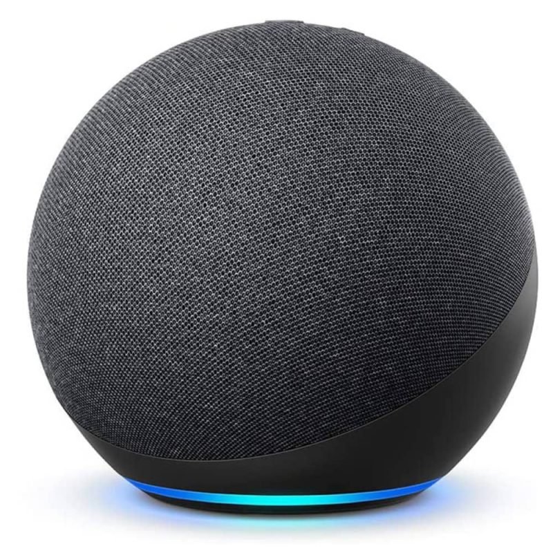 Echo 4th Gen Charcoal spherical smart speaker with Alexa