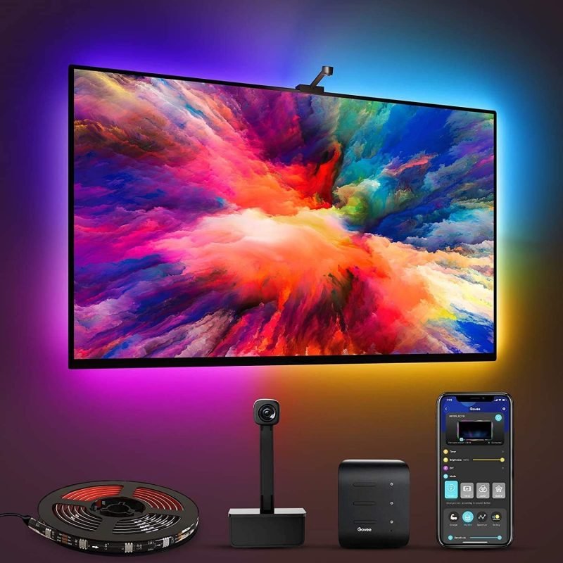 Govee Immersion TV backlight strip behind a screen