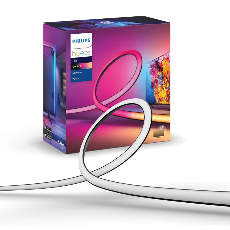 Hue Play Gradient Lightstrip behind a large television