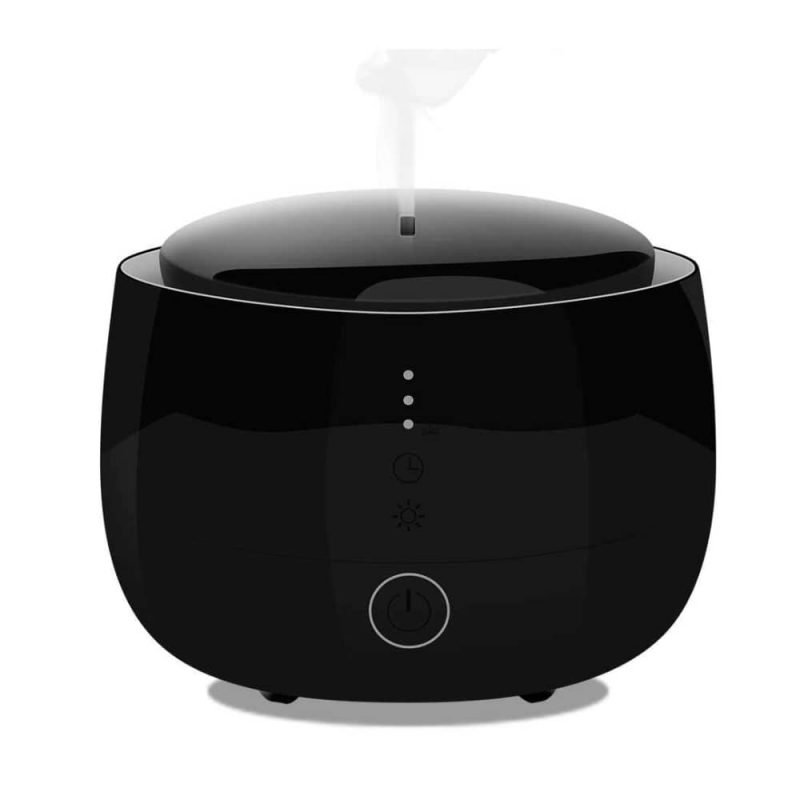 Black aroma diffuser with lit colour ring