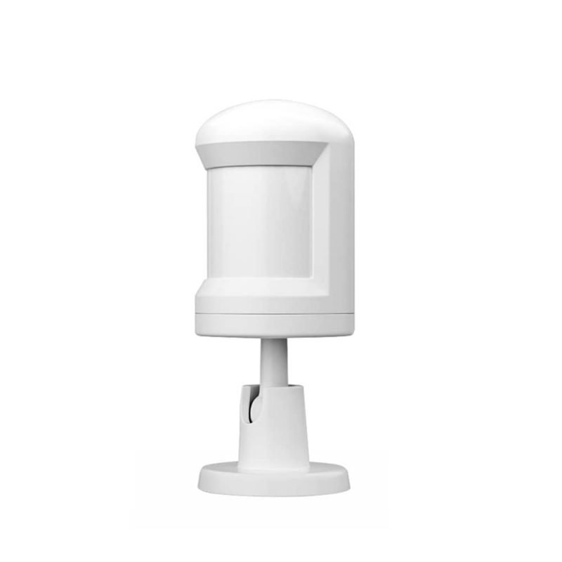 Zigbee PIR sensor on a swivel stand aimed across a room