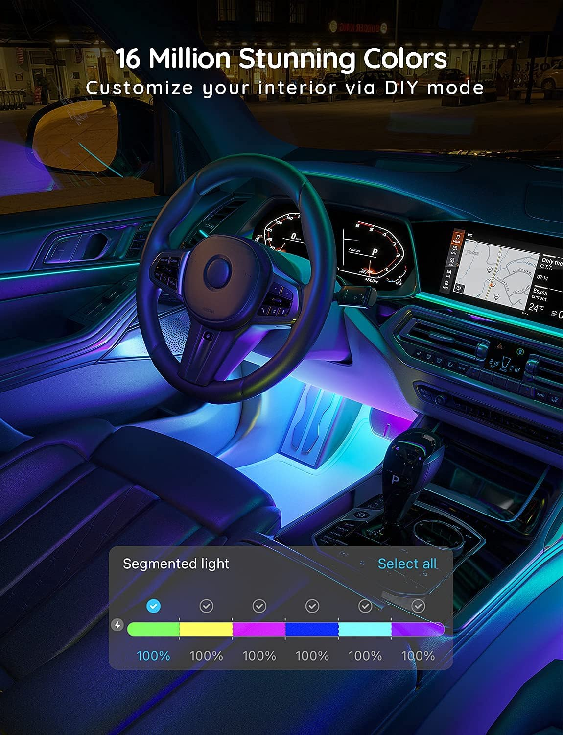 Govee - RGBIC Interior Car Lights with App Control - Image 5