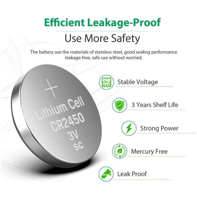 CR2450 lithium coin cell battery