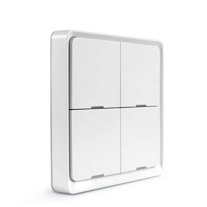 Zigbee 4 button scene switch in white on a wall