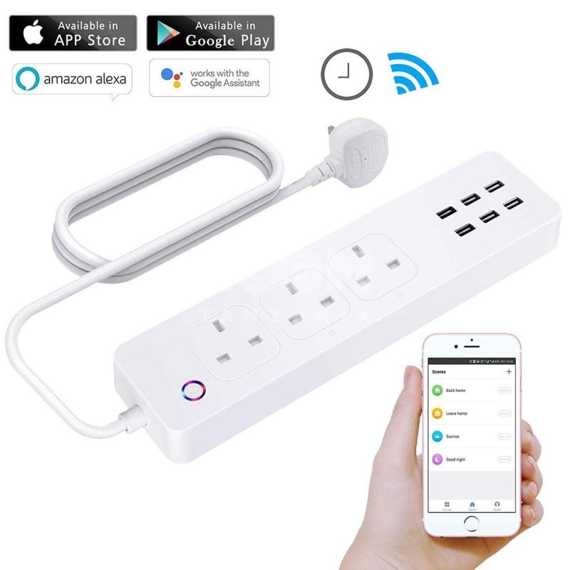 WiFi extension lead with three switched sockets