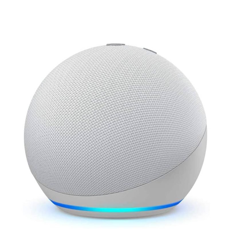 Echo Dot 5th Gen Glacier White smart speaker with Alexa