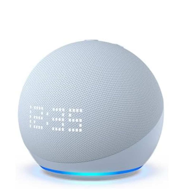 Echo Dot Clock (5th Gen, 2022 release) Cloud Blue