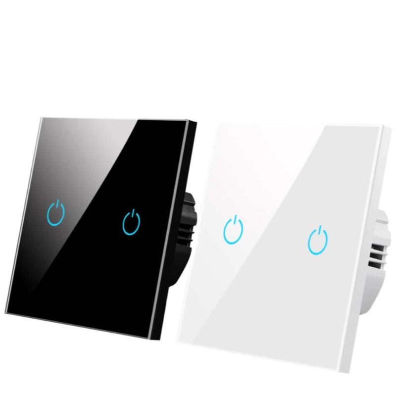 WiFi touch switch RF 2 gang tempered glass wall panel