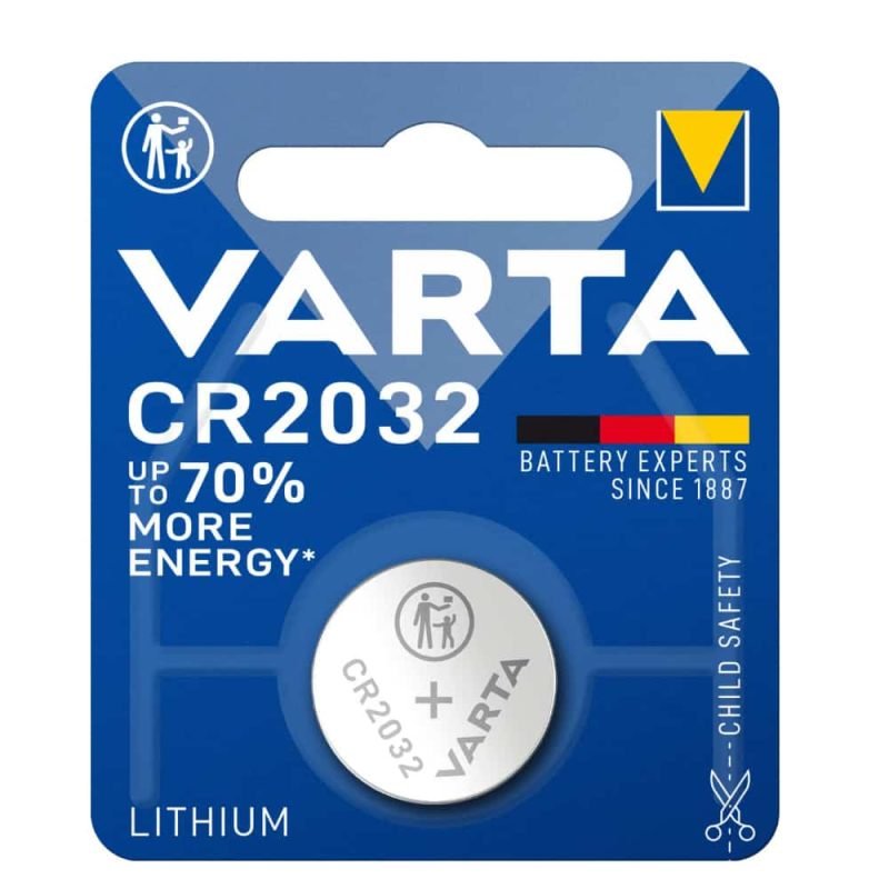CR2032 lithium coin cell battery