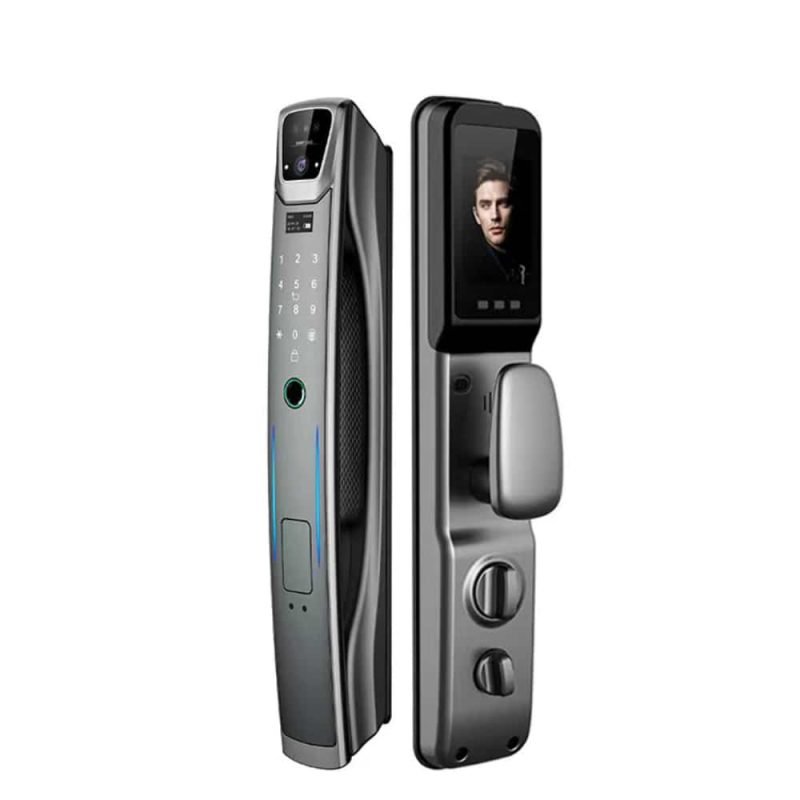 Facial recognition door lock S937 on a front door