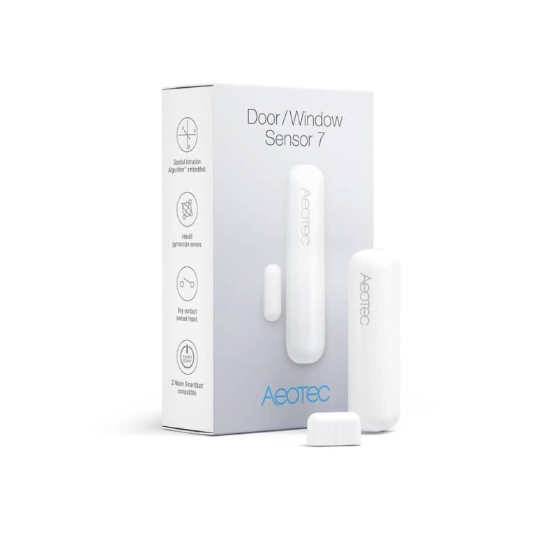 Aeotec door sensor 7 Z-Wave door and window contact on a window frame