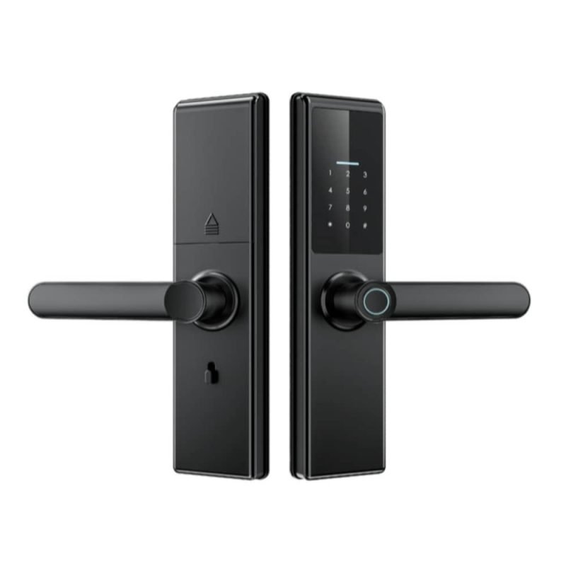 S821 smart lock mortise handle on a door