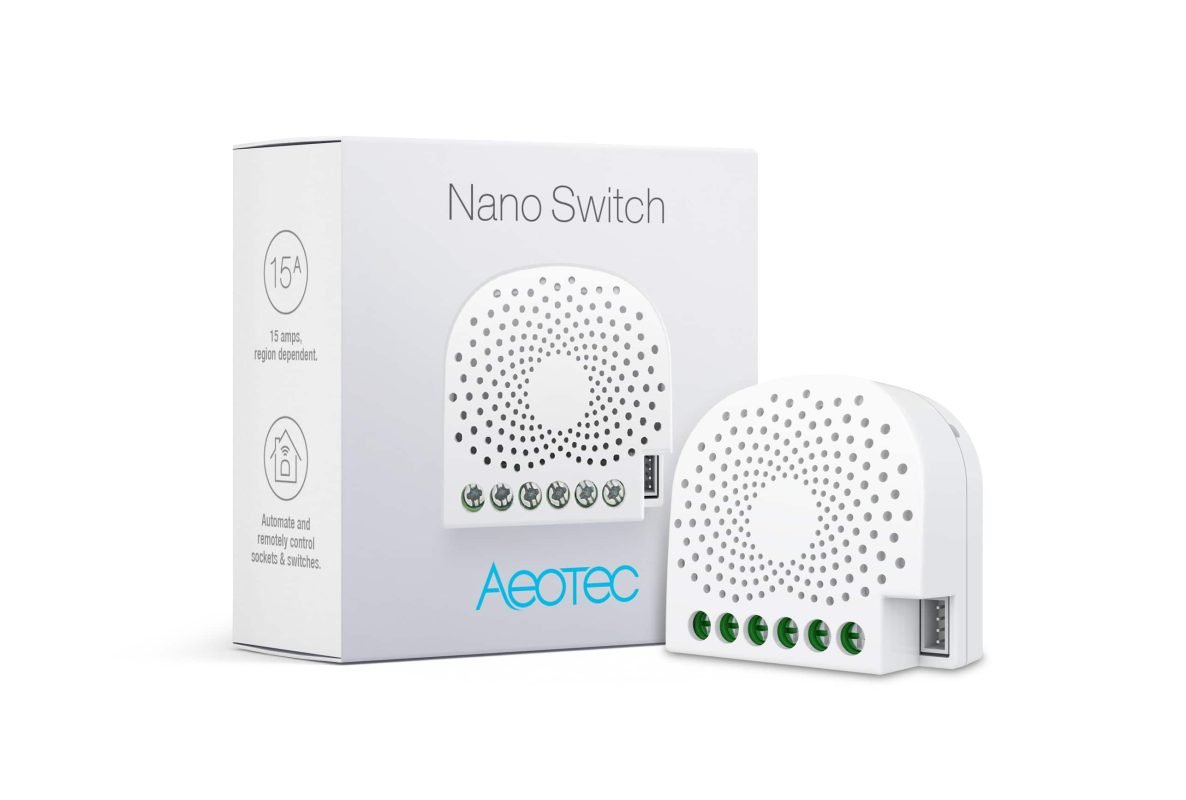 Aeotec Nano Switch Z-Wave in-wall relay module for a back box