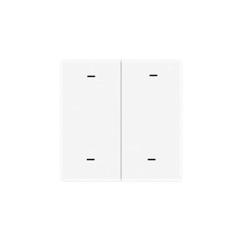 Zigbee 4 button push switch on a wall with a magnetic back
