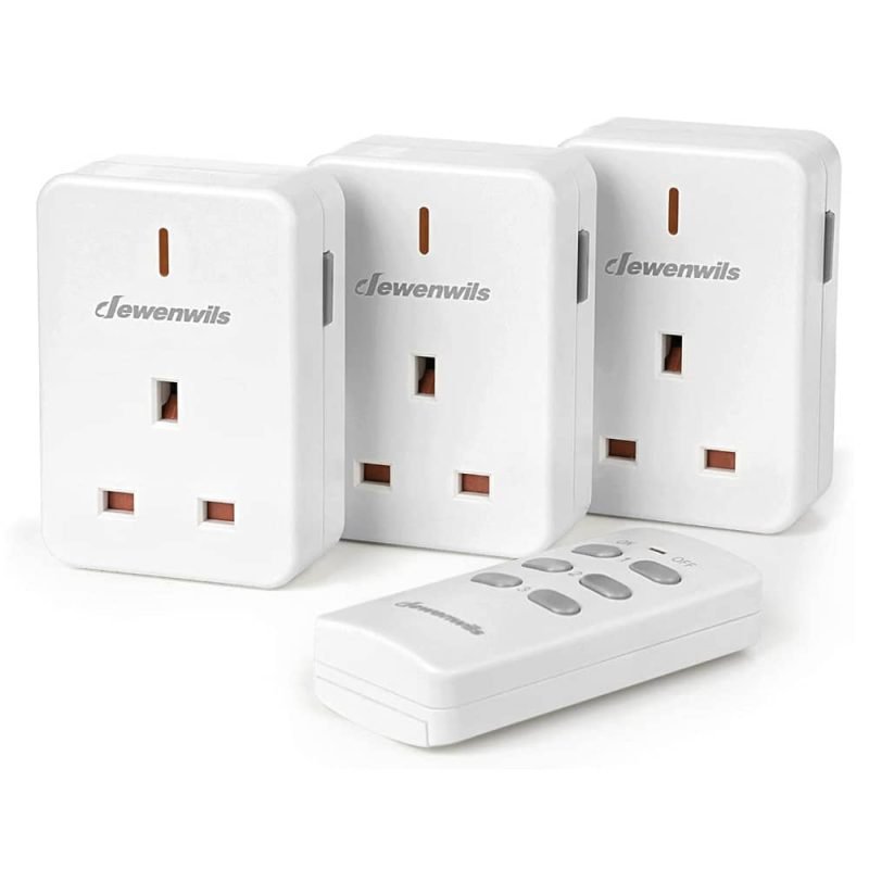 Remote control plug sockets three pack with handset